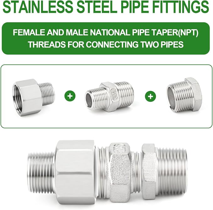 TAISHER 5PCS 304 Stainless Steel Pipe Fitting, New Reducer Adapter, 3/4" NPT - Image 6