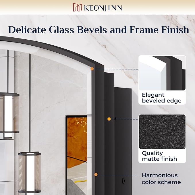 Keonjinn Black Medicine Cabinet 16 x 26 Inch, Surface Mount or Recessed - Image 4