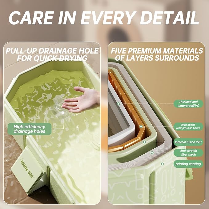 Collapsible Baby Bathtub for Infants & Toddlers, Foldable & Leak-Proof - Image 4