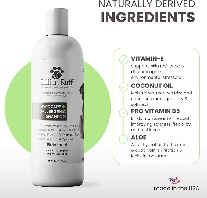 Lillian Ruff PRO Formula HypoCare+ Oatmeal Dog Shampoo | Clinically Tested - Image 5