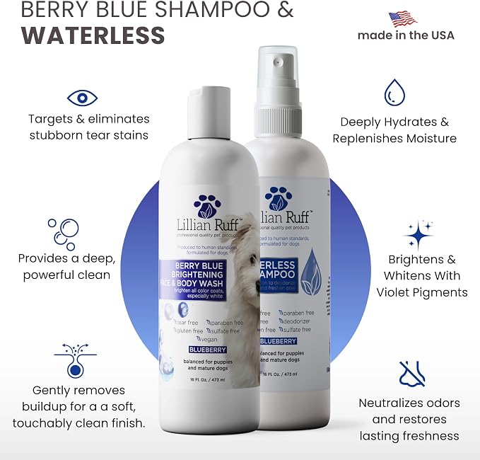 Lillian Ruff PRO Formula Berry Blue Brightening Dog Shampoo + Blueberry - Image 2