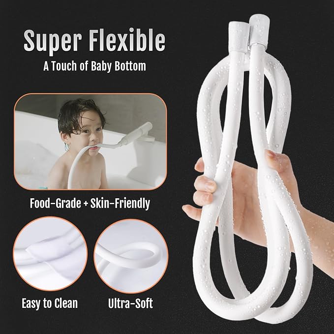 Premium Silicone Shower Head Hose, Kink-Free Handheld Extension, RV Replacement - Image 2