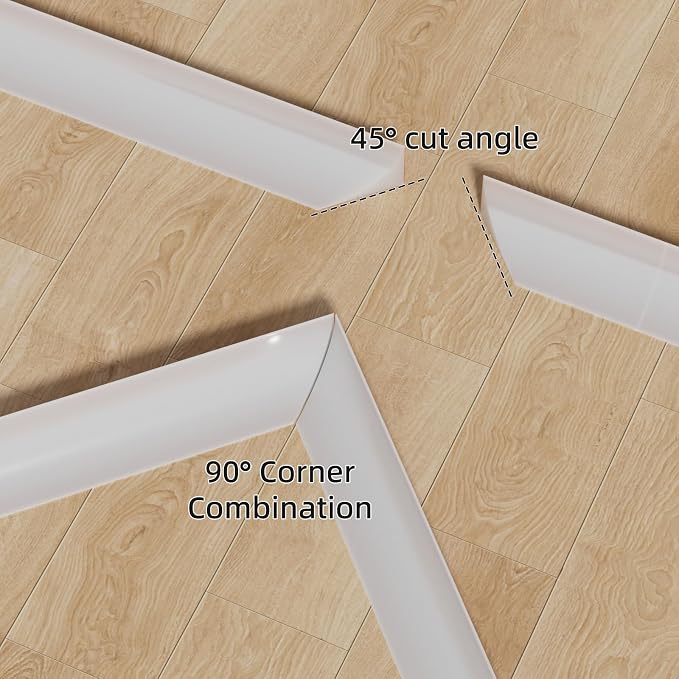 39.2' Flexible Quarter Round Molding, Peel and Stick Shoe Molding Baseboard - Image 6