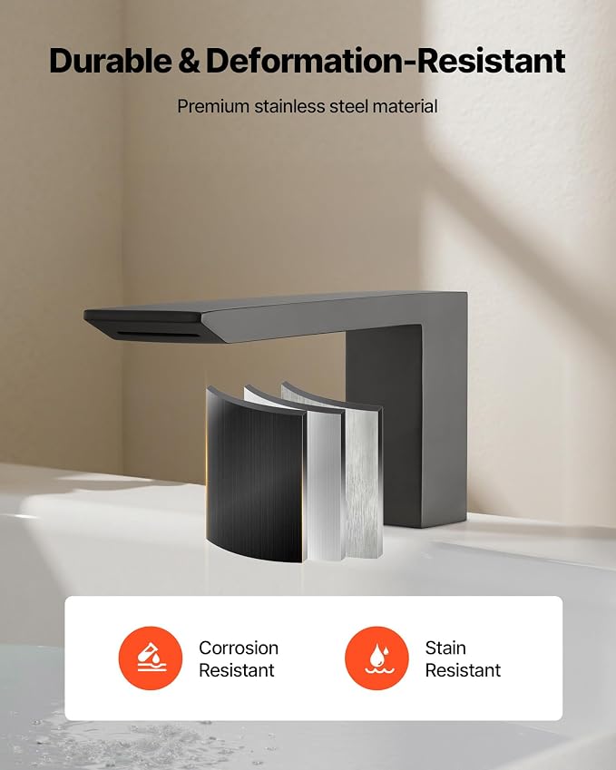 VEVOR Roman Tub Faucet, 3 Hole Waterfall Bathtub Faucet, Roman Bathtub Faucets - Image 4