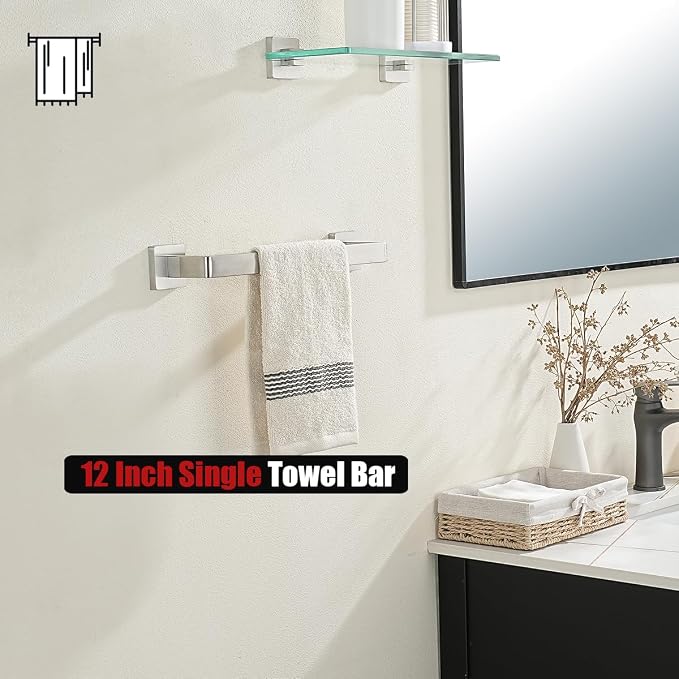 JQK Brushed Towel Bar, Rounded Edges 14.41 Inch Towel Rack, 304 Stainless Steel - Image 7