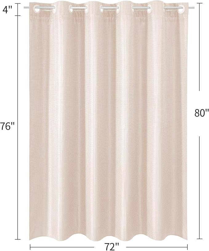 MitoVilla Pink Long Shower Curtain Liner Set 72 x 80, No Hooks Needed 80 inch - Image 7
