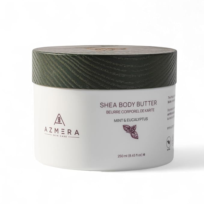 AZMERA Handcrafted Whipped Shea Body Butter – Refreshing Mint & Eucalyptus by AZMERA