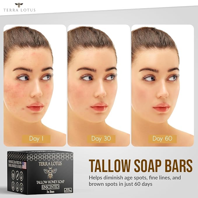 Organic Tallow Soap with Organic Castor Oil & Raw Honey - Image 4