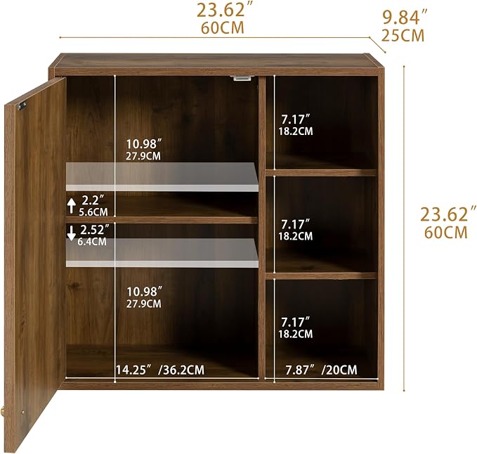 Bathroom Wall Cabinet Set of 2, Small Wall Cabinet Over Toilet - Image 2