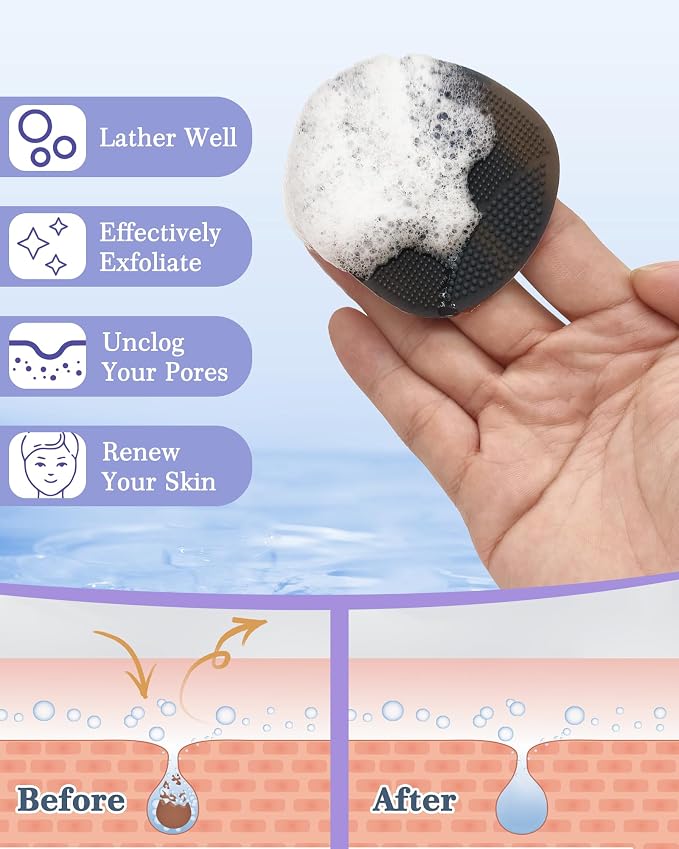 Manmihealth Silicone Back Scrubber & Soft Bath Glove, Silicone Scalp Massager - Image 6