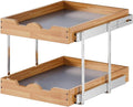 OCG 2 Tier Pull Out Cabinet Organizer, Heavy-Duty Slide out Wood Drawer Shelf by OCG