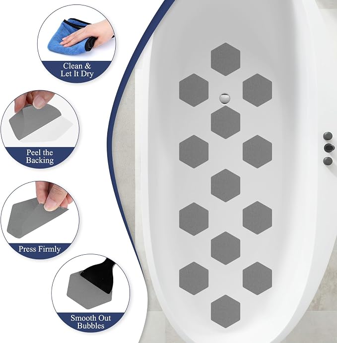 28 PCS Shower Floor Non Slip Stickers - Image 5