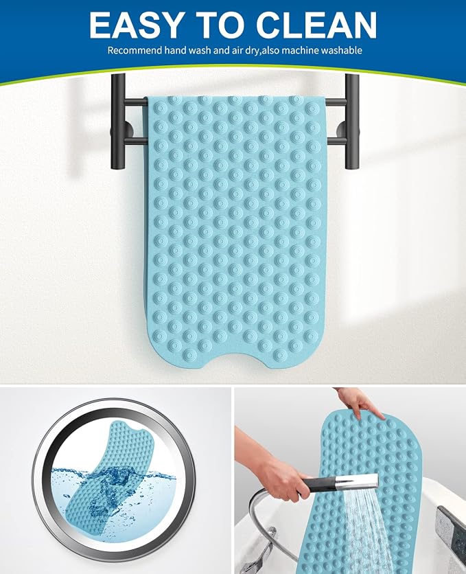 Bligli Bathtub Mat Non-Slip Without Suction Cups, 39x16inch Extra Long Bath Mats - Image 6