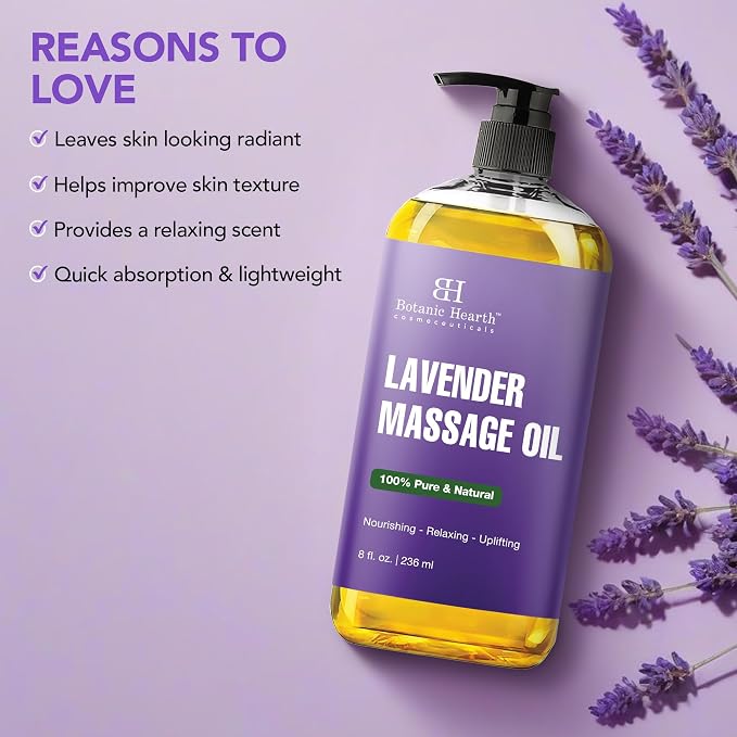 Lavender Massage Oil with Pure Lavender Oil Skin Tightening Massage Oil - Image 3