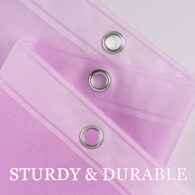 Dreamy Pink Glitter PEVA Shower Curtain Long 78 Length, Waterproof Plastic - Image 5