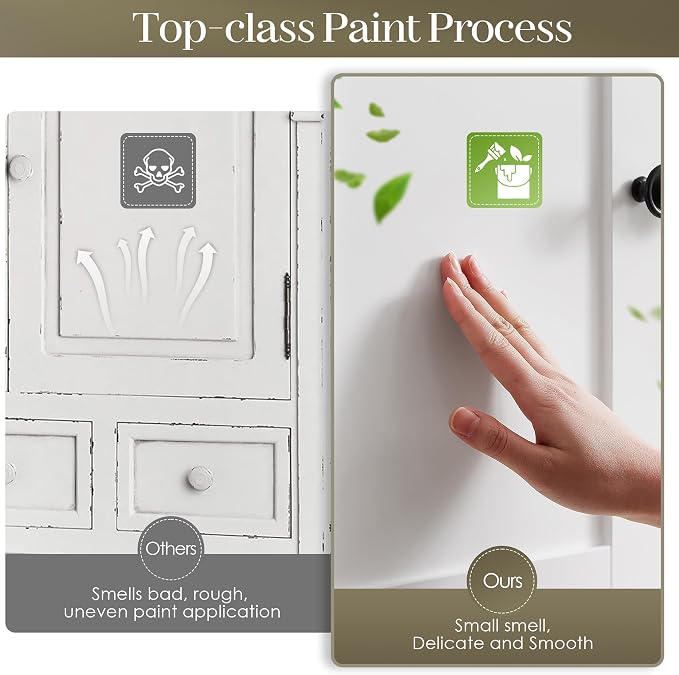 Bathroom Wall Cabinet, Hanging Cabinet Over Toilet Storage Adjustable Shelves - Image 5