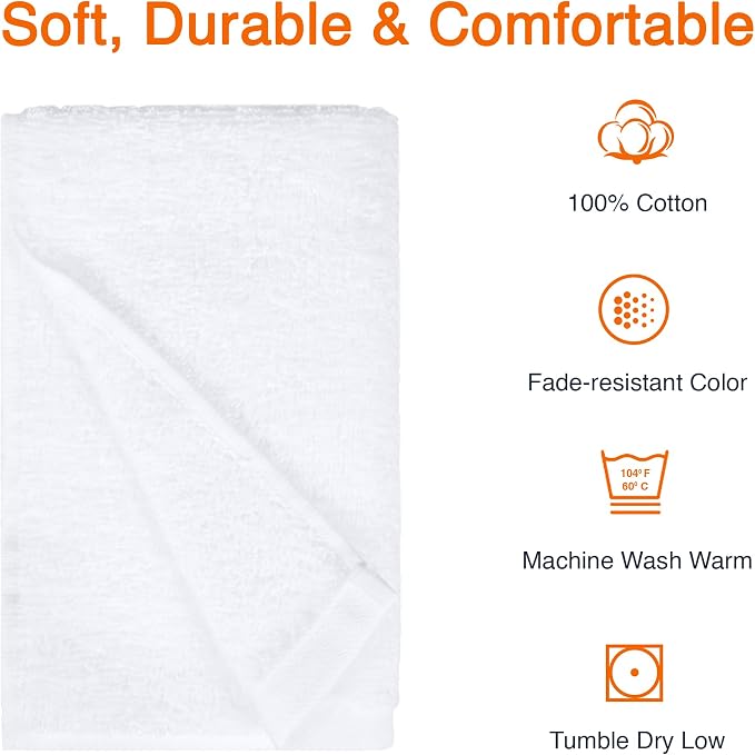 Amazon Basics Soft and Thick Cotton Hand Towels, 16 x 26 in - Image 2