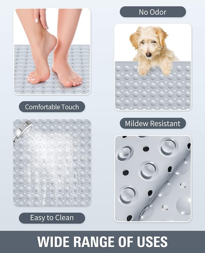 Yolife Extra Large TPE Shower Mat, 47.2" L x 31.5" W Anti Slip Bath Mat - Image 5