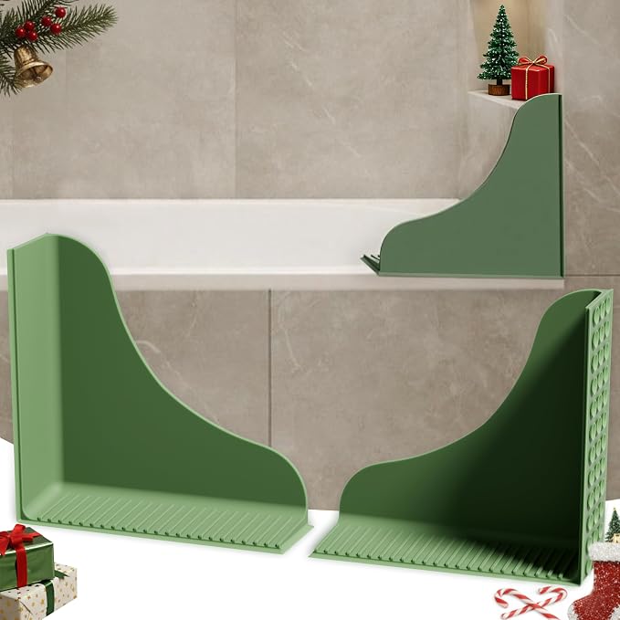 Roslim 2-Pack All-Silicone Shower Splash Guard, Bath Tub Corner Water Blocker by Roslim