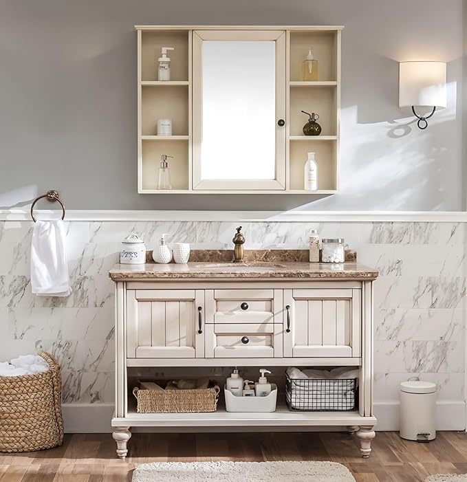 Freestanding Bathroom Vanity, Single Sink Bathroom Vanity Include Smart Mirror by LUTHXAY
