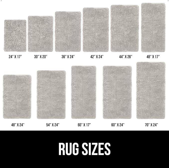 GORILLA GRIP Bath Rug Mat 36x24, Soft Absorbent Chenille, Quick Dry Microfiber - Image 6