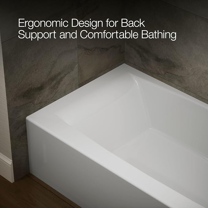 KOHLER K-26109-RA-0 Entity 60-Inch x 30-Inch Alcove Bath - Image 7