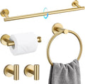 TQKAG 5 Piece Bathroom Accessories Set Brushed Gold Bathroom Hardware Set 23.6 by TQKAG