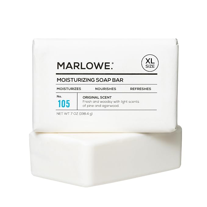 MARLOWE. No. 105 Bar Soap for Men 7 oz, Moisturizing Body Soap, Nourishing & by MARLOWE
