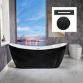 WOODBRIDGE 71" Acrylic Freestanding Bathtub Contemporary Soaking Black Tub by WOODBRIDGE