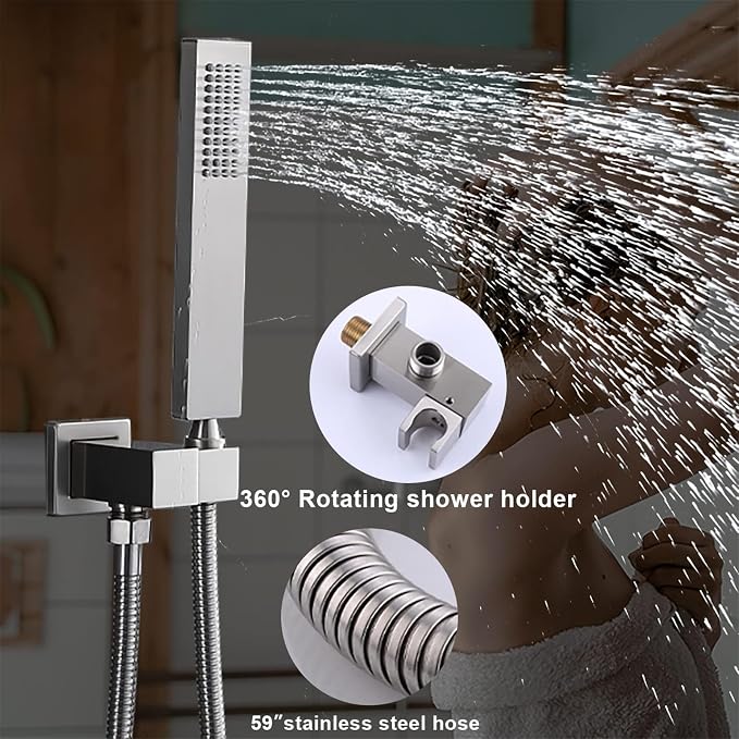 Thermostatic Shower System Brushed Nickel Shower Faucet Set, Four Modes Shower - Image 5
