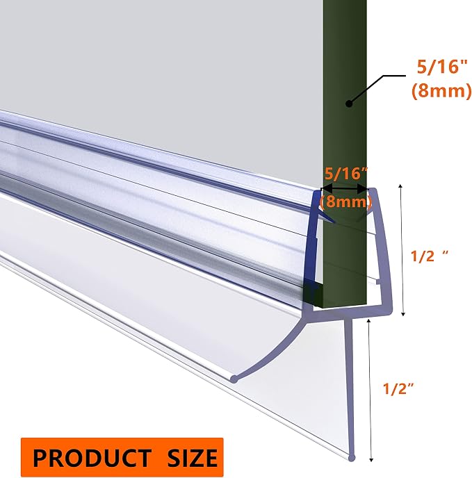 Shower Door Bottom Seal 2-Pack, Prevent Water from Spilling and Keeps The Room - Image 4