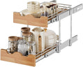 OCG Pull Out Cabinet Organizer 11" W x 21" D, 2 Tier Slide Out Shelf, by OCG