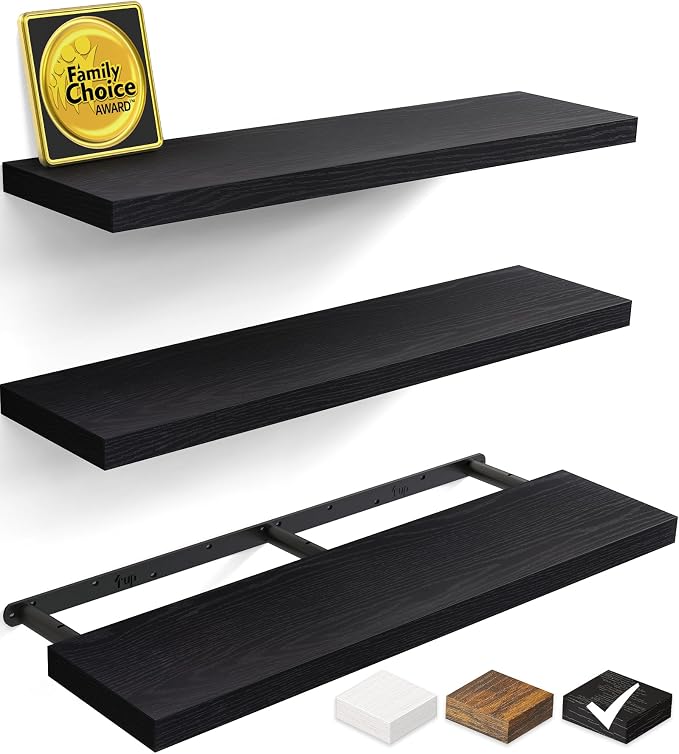 BAYKA Floating Shelves for Wall, 36 inches Long Wall Mounted Rustic Wood by BAYKA