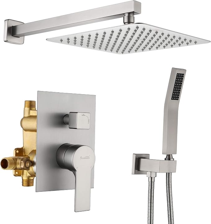 SHAMANDA Rainfall Shower System, Bathroom Luxury 10-Inch Rain Shower Head and by SHAMANDA