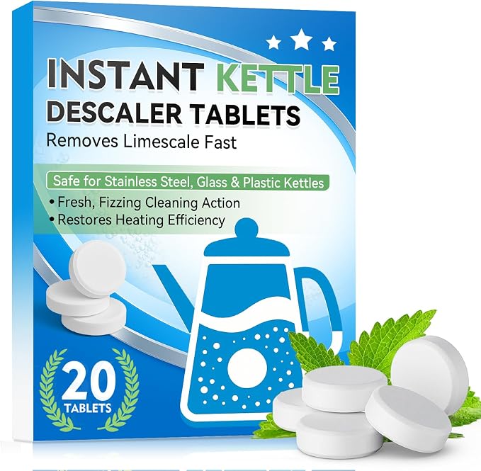 Kettle Descaler Tablet, 20 Pack Kettle Cleaner Removes Hard Water Buildup by Joyaone