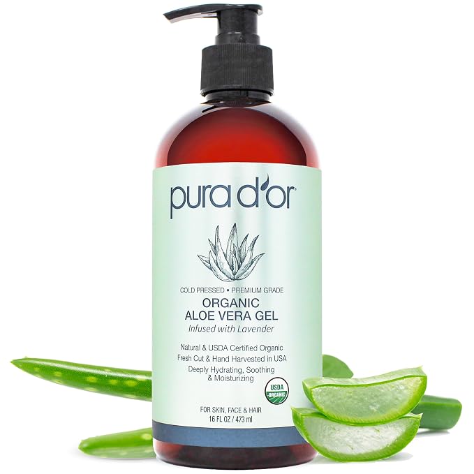 PURA D'OR 16 Oz ORGANIC Aloe Vera Gel by PURADOR