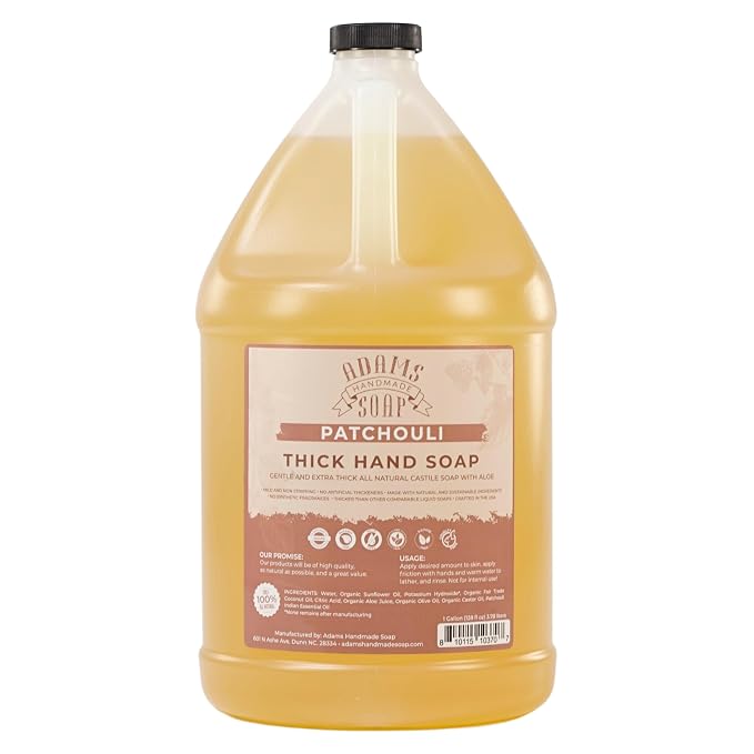 Adams Handmade Soap Thick Organic Castile Liquid Hand Soap 1 Gallon Refill by AdamsHandmadeSoap