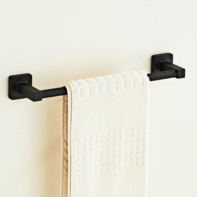 Matte Black Bathroom 12 InchTowel Bar, Bath Accessories Thicken Stainless Steel - Image 2