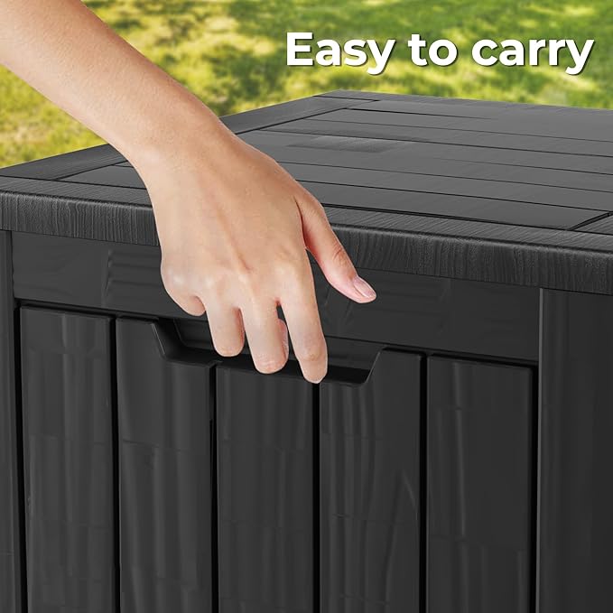 TARKARI 35 Gallon Lockable Resin Deck Box, Waterproof & UV-Resistant Outdoor - Image 7