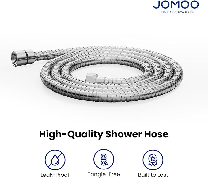 JOMOO 118-Inch Extra Long Shower Hose, Stainless Steel Handheld Showerhead Hose - Image 6