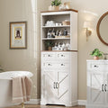 Vabches Farmhouse Bathroom Cabinet, Adjustable Shelves & Doors, 3 Tier Wood by Vabches