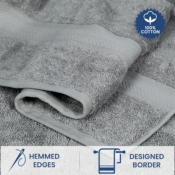 Casa Lino 100% Cotton Bath Towels Set of 4 - Image 5