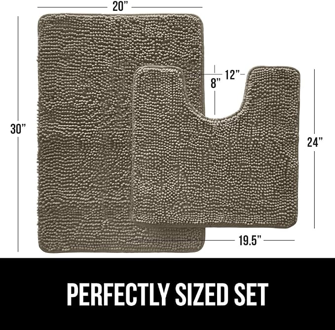 GORILLA GRIP Bathroom Rug Sets, Soft Chenille 2 Piece Area Rugs Set, Toilet - Image 2