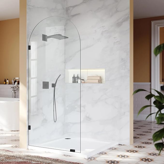34" W ×77.2" H Shower Glass Door, Bathroom Framless Glass Shower Panel Door by BathStellarMall