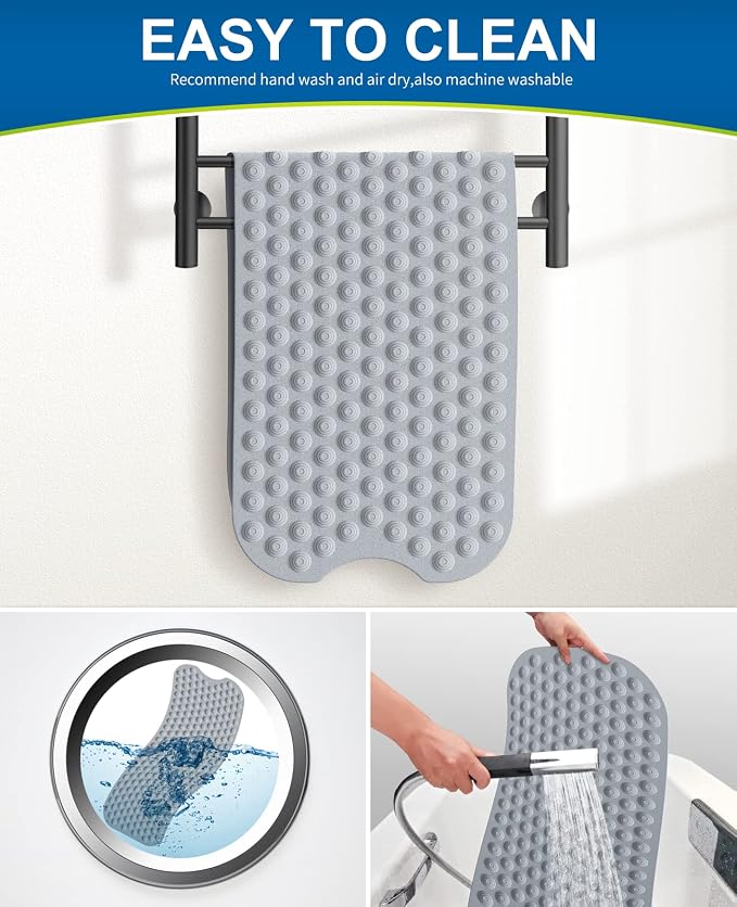 Bligli Bathtub Mat Non-Slip Without Suction Cups, 39x16inch Extra Long Bath Mats - Image 6