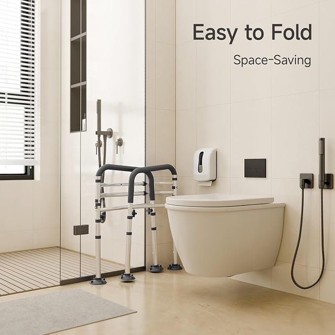 Toilet Safety Rails, Height-Adjustable Toilet Frame Width-Adjustable Toilet - Image 5