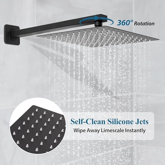 10 Inch Shower Head Set With Valve, Shower Faucet Set With Tub Spout, Rain - Image 4