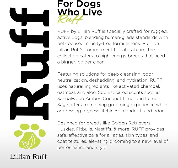 Ruff by Lillian Ruff Deshedding Dog Shampoo | Coconut Lime | Vitamin E - Image 6