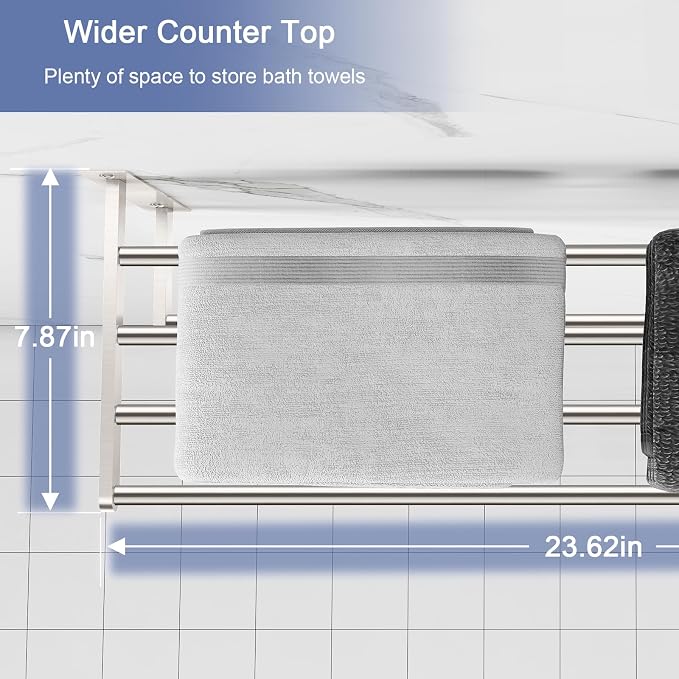 Towel Racks for Bathroom, 2 Tier Bathroom Shelf - Image 2