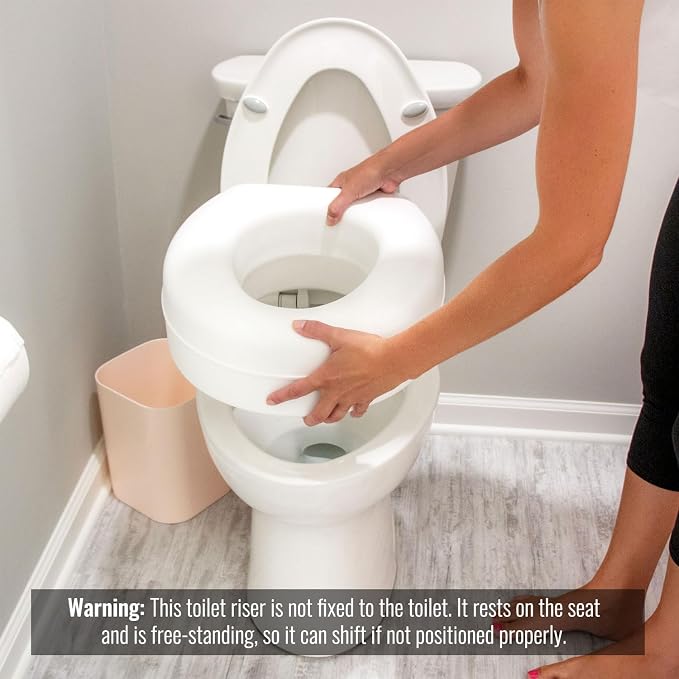HealthSmart Enhanced Comfort 5" Raised Toilet Seat Risers - Image 9